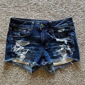 American Eagle Distressed Denim “Shortie” Shorts